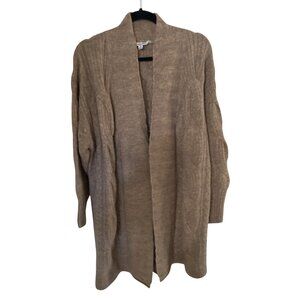 Ophelia Roe Open Front Cardigan Brown knit